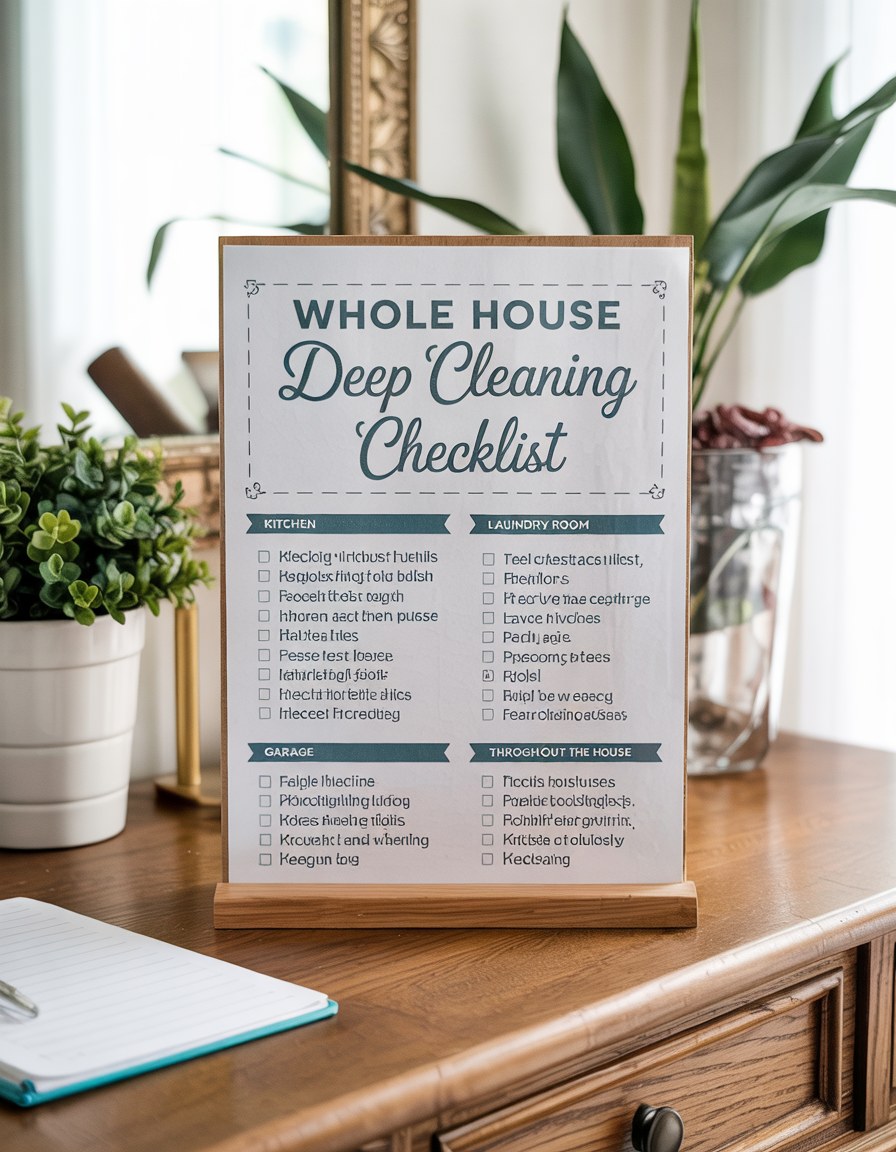 Whole House Deep Cleaning Checklist Printable + Free Cleaning Tips